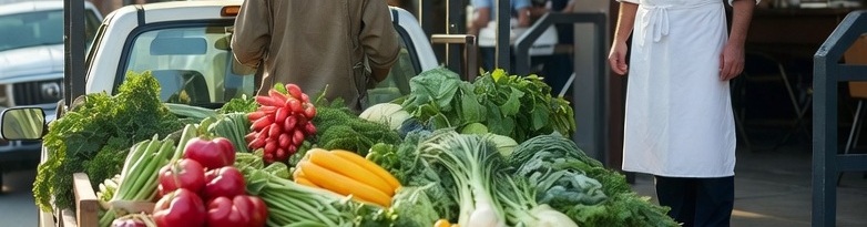 LiveStalks farm delivery arriving at a Portsmouth NH restaurant — fresh local produce direct from Seacoast farms